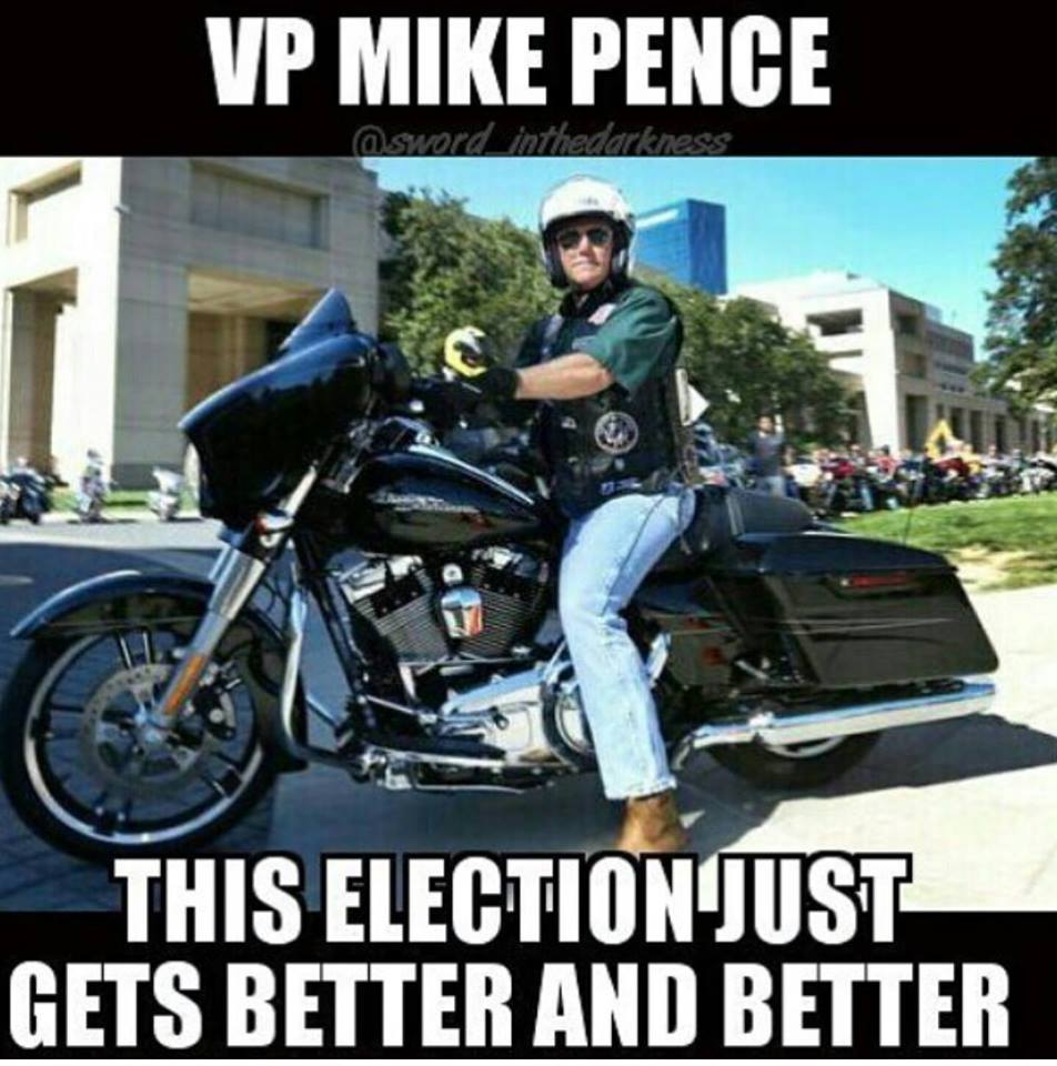 Pence on a Harley