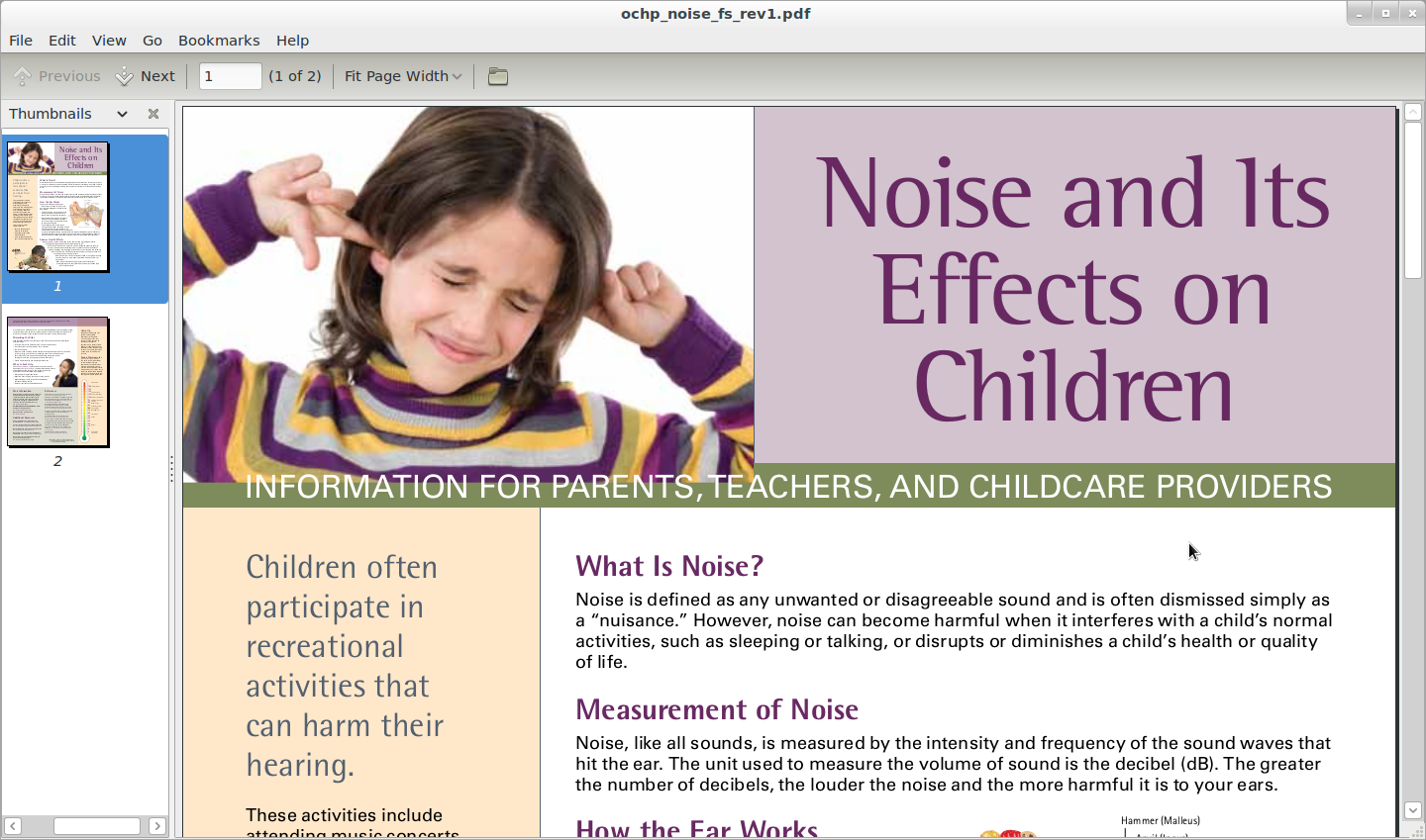 noise effects on children