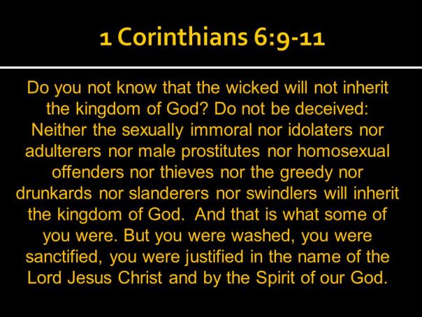 jesus - homosexuality know ye not that homosexuals