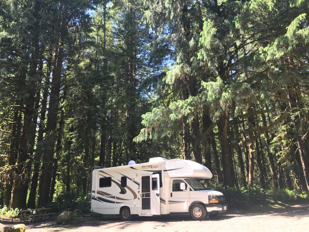 This image has an empty alt attribute; its file name is rv-rv-in-olympic-natl-forest.jpg
